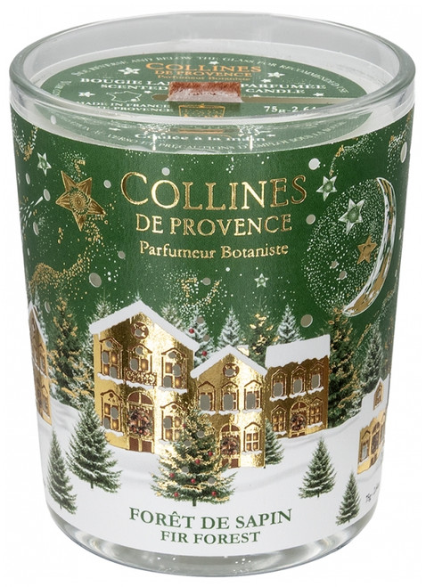 Collines de Provence Christmas Candle 75 g - Scent: Fir forest