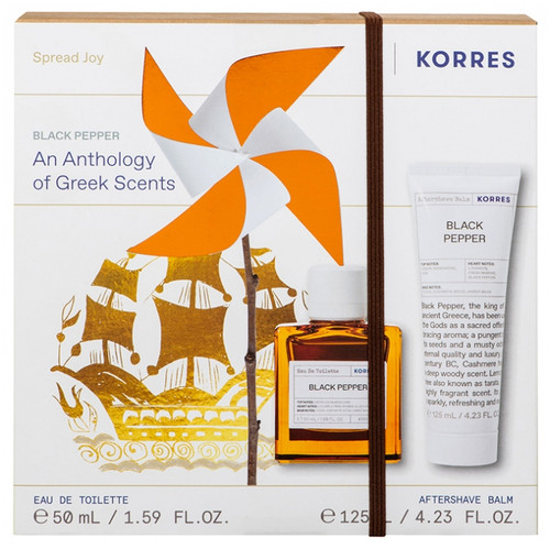 Korres Black Pepper Eau de Toilette 50 ml + Black Pepper After Shave Balm 125 ml