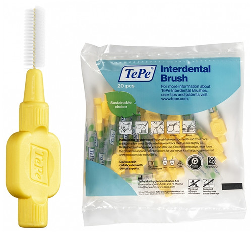 TePe 20 Extra Soft Toothbrushes - Size: 4: Yellow
