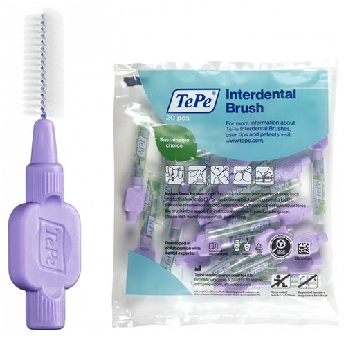 TePe 20 Extra Soft Toothbrushes - Size: 6: Violet