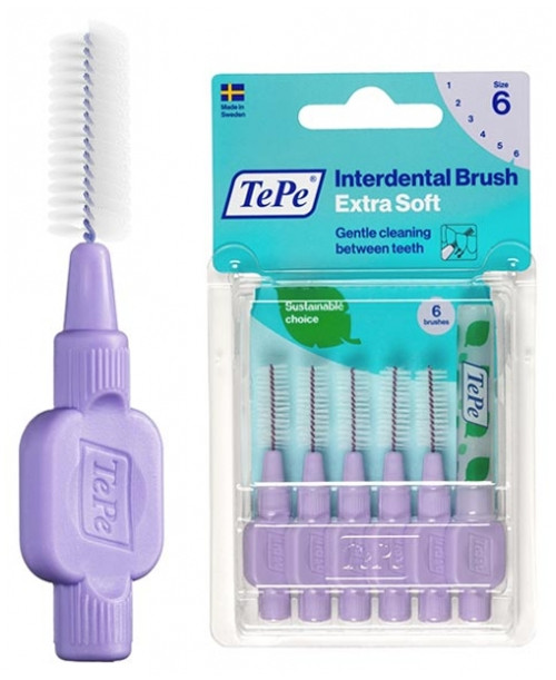TePe 6 Extra Soft Toothbrushes - Size: 6 : 1.1 mm