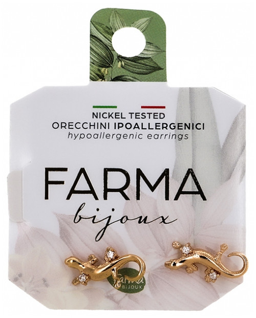 Farma Bijoux Hypoallergenic Salamanders Earrings With Crystals