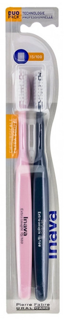 Inava Surgical Toothbrush 15/100 Duo Pack - Colour: Pink and Black