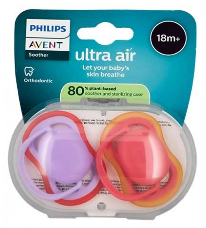 Avent Ultra Air 2 Soothers 18 Months and Over - Colour: Purple and Pink