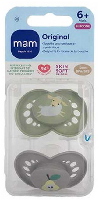 MAM 2 Soothers Original Nature 6 Months and + - Model: Mutton and Pear