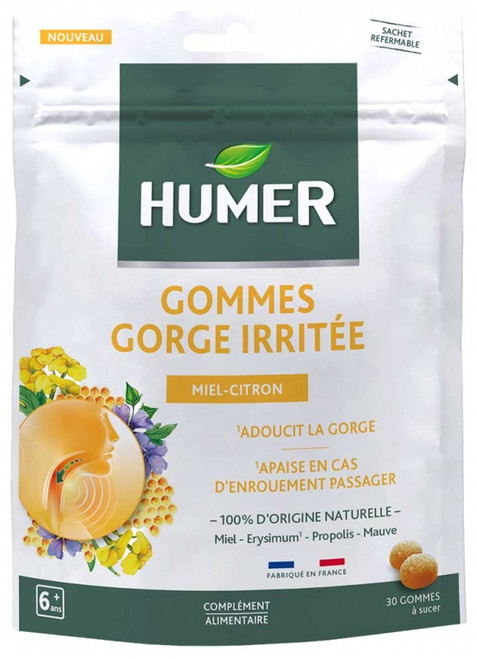 Humer Irritated Throat Honey Lemon Gummies 30 Gummies
