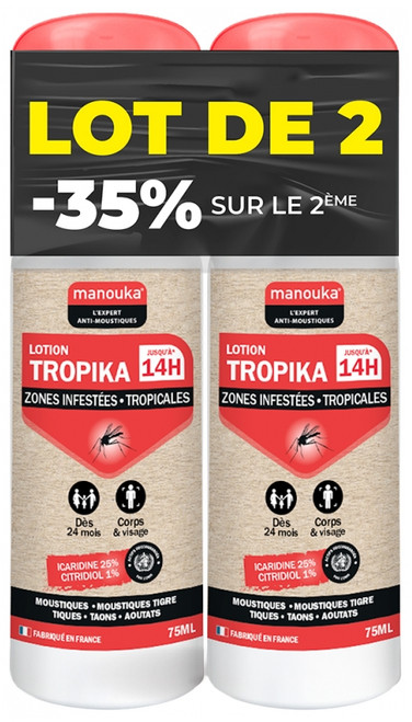 Manouka Tropika Infested Zones Tropical Anti-Mosquito Lotion Set of 2 x 75 ml