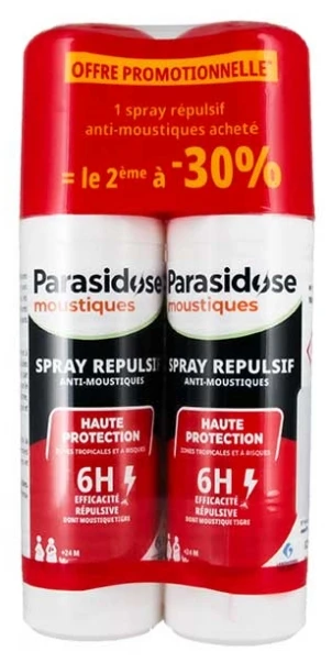Parasidose Mosquitoes Tropical and High-Risk Areas Anti-Mosquito Spray Pack of 2 x 100 ml