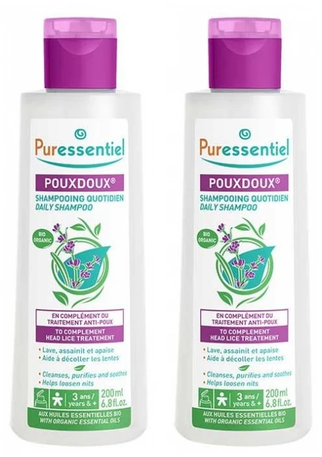 Puressentiel Pouxdoux Organic Daily Shampoo 2 x 200ml