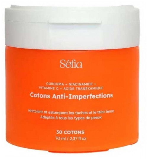 Séfia Turmeric Anti-Blemish Cotton Pads 30 Cotton Pads