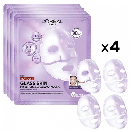 L'Oréal Paris Revitalift Filler Hydrogel Glass Skin Radiance Mask 4 Masks