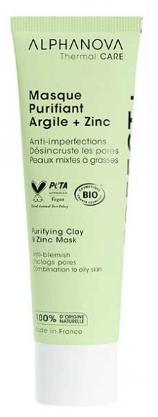 Alphanova Thermal Care Perfect + Purifying Clay Mask + Organic Zinc 50 ml