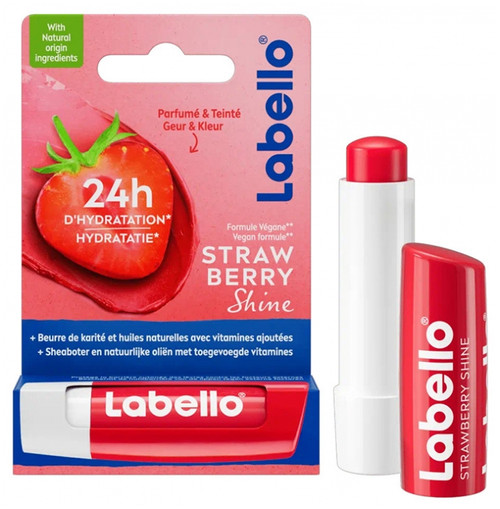 Labello Shine Moisturizing Lip Balm 4.8 g - Taste: Strawberry