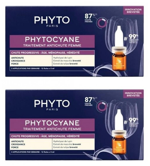 Phyto Phytocyane Anti Hair Loss Progressive Treatment Women 12 x 5ml x 2