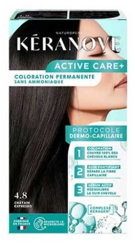 Kéranove Active Care+ Permanent Color 152 ml - Hair Colour: 4.8 Expresso chestnut