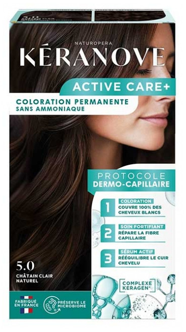 Kéranove Active Care+ Permanent Color 152 ml - Hair Colour: 5.0 Natural light chestnut