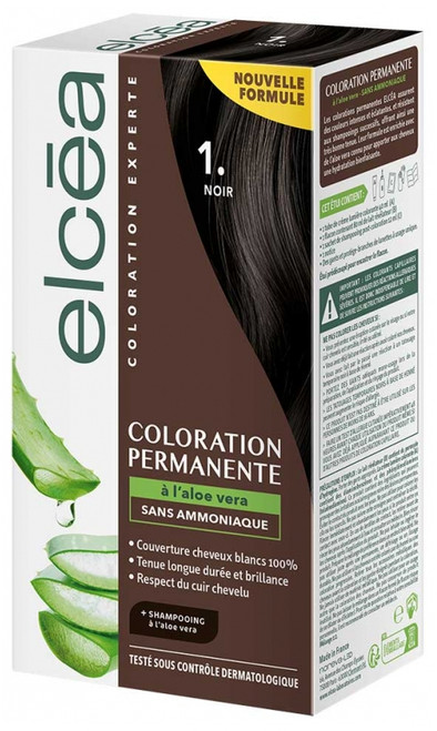 Elcéa Permanent Color With Aloe Vera 122 ml - Hair Colour: 1. Black