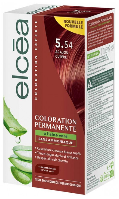 Elcéa Permanent Color With Aloe Vera 122 ml - Hair Colour: 5.54 Coppery Mahogany