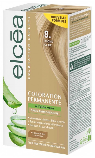 Elcéa Permanent Color With Aloe Vera 122 ml - Hair Colour: 8. Light blond