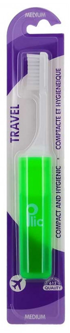 Plic Dental Travel Toothbrush Medium - Colour: Green