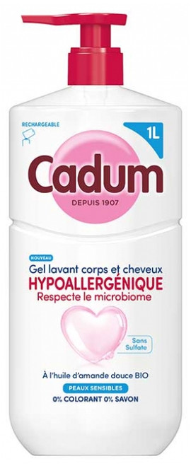 Cadum Hypoallergenic Body and Hair Wash Gel 1 L