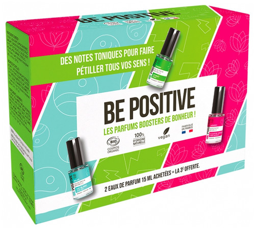 Be Positive Coffret Eaux de Parfum Tonic Notes Energy Relax & Harmony Organic 2 x 15 ml + 15 ml Free