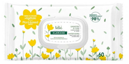 Klorane Bébé 60 Water Wipes