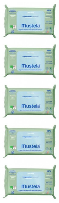 Mustela Compostable Cleaning Wipes With Fragrance 5 x 60 Wipes