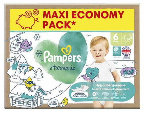 Pampers Harmonie Size 6 Maxi Pack 64 Diapers (13 kg and +)