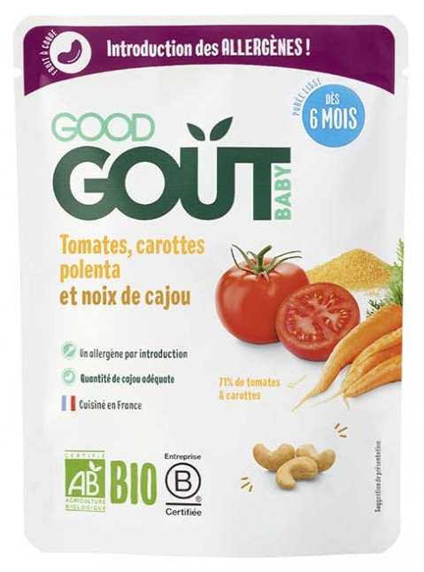 Good Goût Tomatoes Carrots Polenta and Cashew Nuts from 6 months Organic 190 g