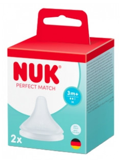 NUK Perfect Match 2 Silicone Teats Size M Anti-Colic 3 Months +