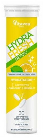 Vitavea HydraFresh Detox 20 Effervescent Tablets - Flavour: Yellow Lemon - Lime