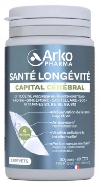 Arkopharma Santé Longévité Capital Cérébral 60 Capsules
