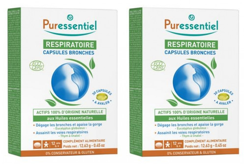 Puressentiel Respiratory Bronchi Capsules Organic 2 x 30 Capsules