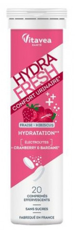 Vitavea HydraFresh Urinary Comfort 20 Effervescent Tablets - Flavour: Strawberry - Hibiscus