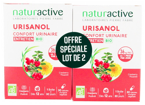 Naturactive Urisanol Urinary Comfort Maintenance Organic Lot of 2 x 30 Capsules