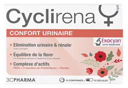 3C Pharma Cyclirena Urinary Comfort 15 Tablets + 15 Capsules