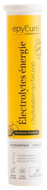 Epycure Electrolytes Energy Hydration and Vitality 20 Effervescent Tablets - Taste: Mango Passion