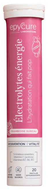 Epycure Electrolytes Energy Hydration and Vitality 20 Effervescent Tablets - Taste: Raspberry Elderberry