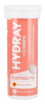 Stentil HYDRAY Electrolytes Hydration Solution 10 Effervescent Tablets - Flavour: Peach