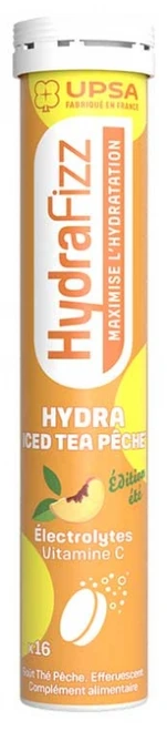 UPSA Hydrafizz Hydra 16 Effervescent Tablets - Flavour: Peach Iced Tea