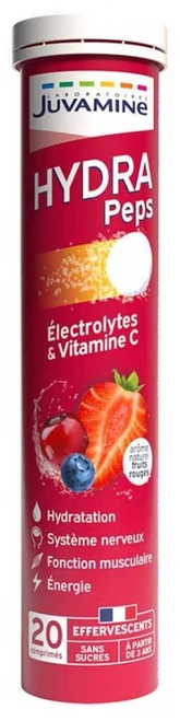 Juvamine Hydra Peps 20 Effervescent Tablets - Flavour: Red fruits