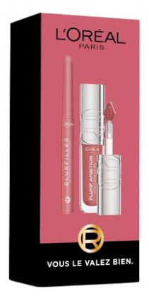 L'Oréal Paris Lip Kit Duo Blurfiller Lip Liner 1 g & Plump Ambition Plumping Lip Oil 5 ml - Colour: 601 Worth It
