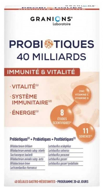 Granions Probiotics 40 Billion Immunity & Vitality 40 Capsules