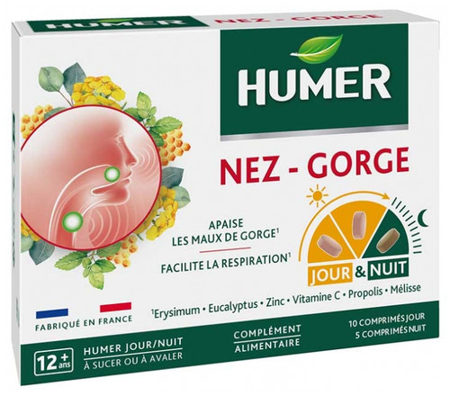 Humer Nose and Throat Day and Night 15 Tablets