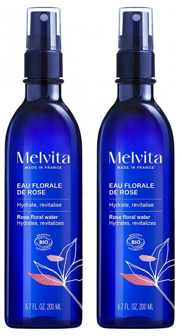 Melvita Organic Damask Rose Floral Water Spray 2 x 200ml