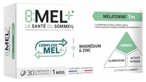 8Mel+ Melatonin 1 mg 30 Bi-Coated Tablets
