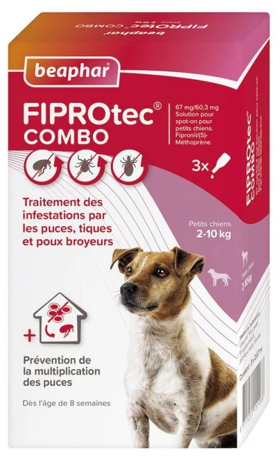 Beaphar Fiprotec Combo Spot-on Solution Dogs 2-10 kg 3 Pipettes of 0,67ml