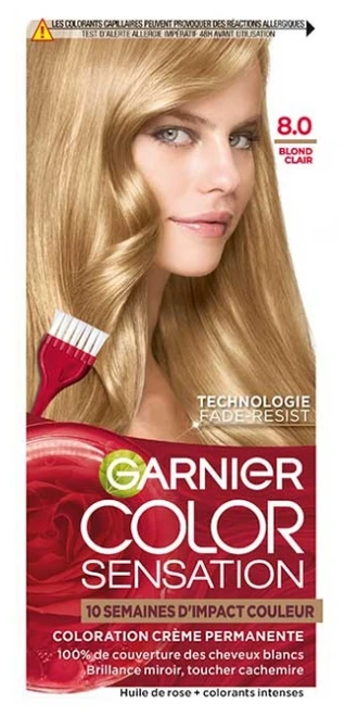Garnier Color Sensation Permanent Hair Dye 100 ml - Hair Colour: 8.0 Light Blond
