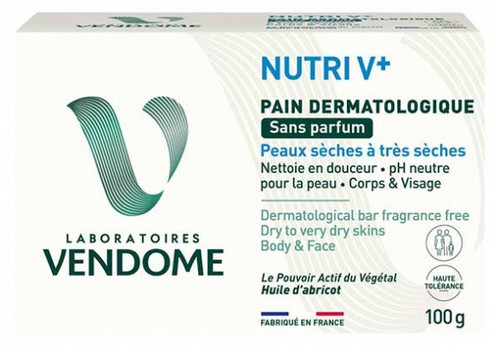 Laboratoires Vendôme Nutri V+ Fragrance-Free Dermatological Bar 100 g